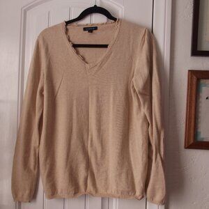 Lands End Pullover Sweater Cotton / Cashmere Blend Size LARGE